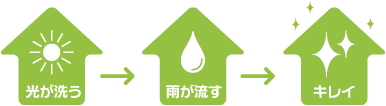 光が洗う→雨が流す→キレイ 光が洗う→雨が流す→キレイ