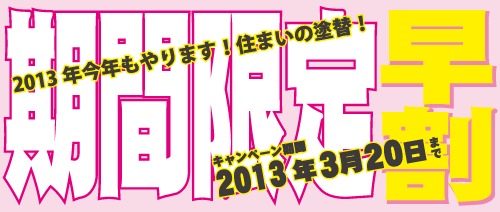 2013年期間限定早割キャンペーン