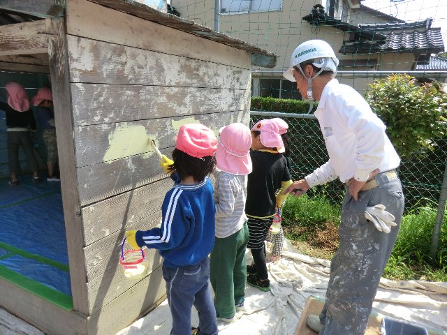 14 05 09 湯町保育園 ボランティア塗装 創業年 施工実績 島根no 1 株式会社 長岡塗装店 島根県松江市が地元の塗装屋です